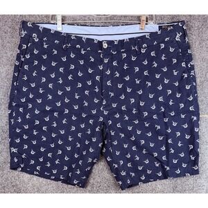 Polo Ralph Lauren Linen Blend Marlin Chino Shorts Classic Navy Blue Mens Size 42